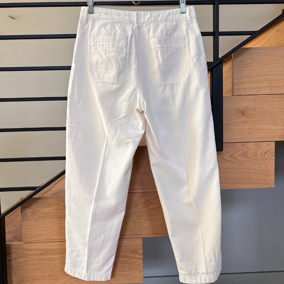 J. Crew White Cotton Cropped Barrel Leg Pant size 8 - Picture 3 of 5